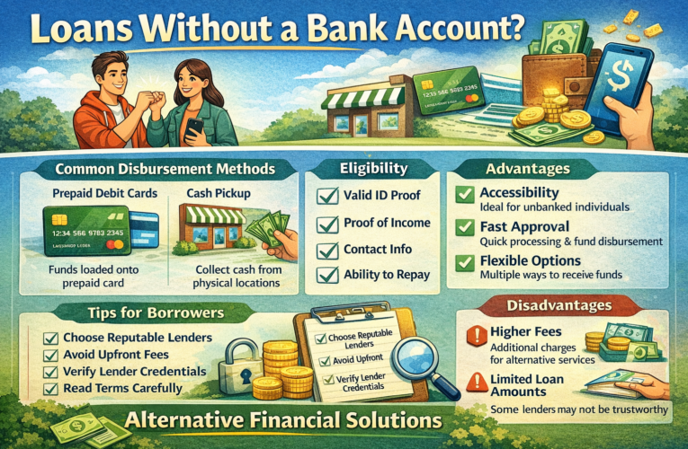 Loans Without a Bank Account in 2026: Instant Approval & Cash Pickup Options